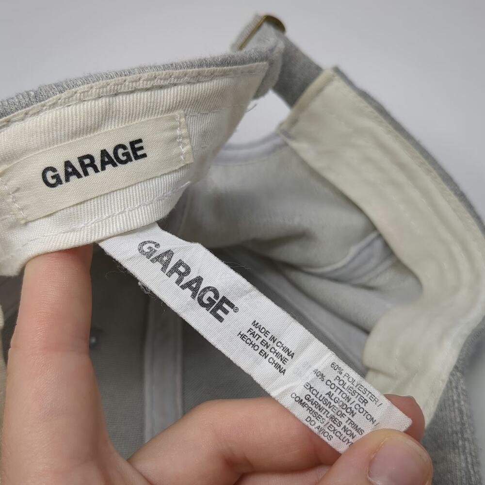 Garage Baseball Cap Gray One Size Heathered Jersey Knit Slideback Adjustable Hat - Picture 9 of 9